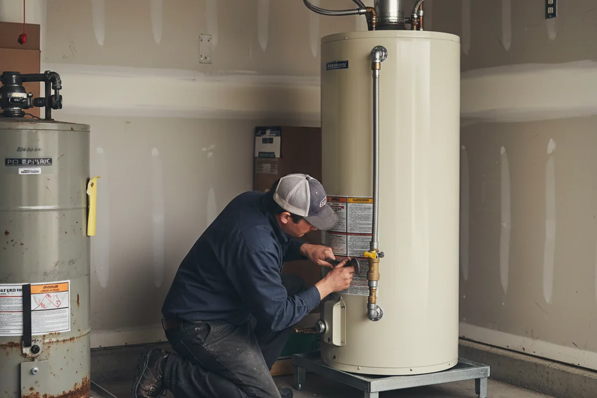 Water heater and shutoff valve replacement in Jordan