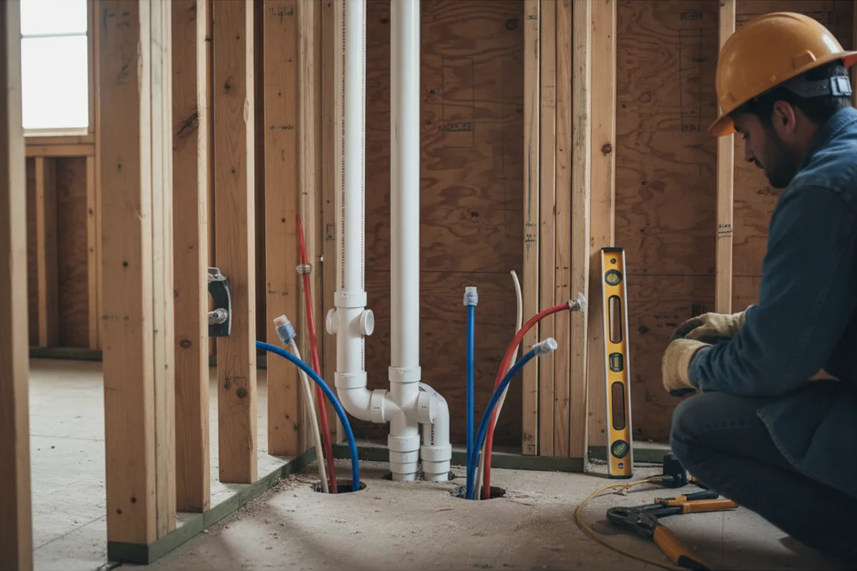 Drain and supply rough-in during Toilet Repair and Installation in Jordan